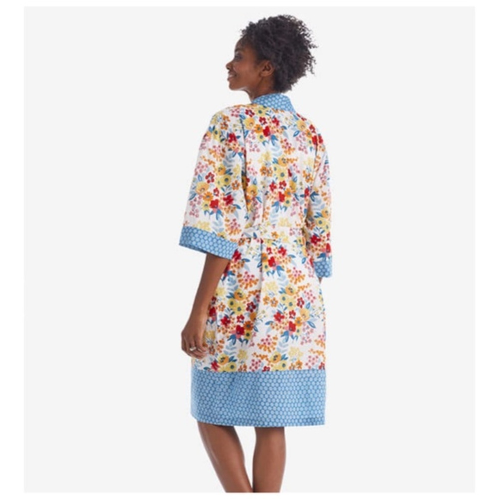 The Company Store Cotton‎ Floral Voile Womens Kimono Robe XL/XXL | Lightweight - Picture 2 of 11